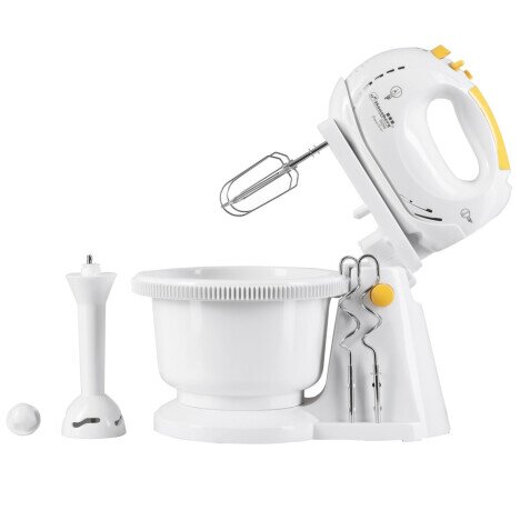 Mixer cu Bol Hausberg HB-3516,350W, 5 trepte de viteza, functie turbo, design ergonomic, 350W, Alb/G